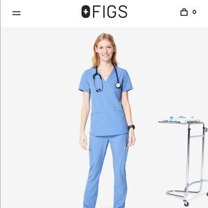NEW!!! FIGS CEIL BLUE SCRUBS SET